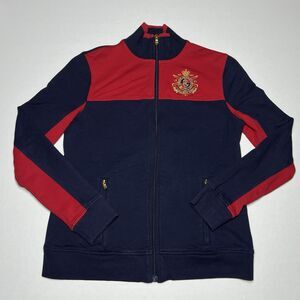 Lauren Ralph Lauren Jacket Womens Sz PS Navy Red Full Zip Crest Logo Activewear